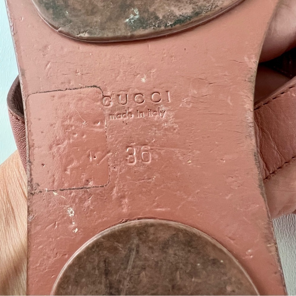 GUCCI | Pink Guccissima Leather Interlocking GG Thong Sandals‎ Flats EU 36 - Picture 13 of 16